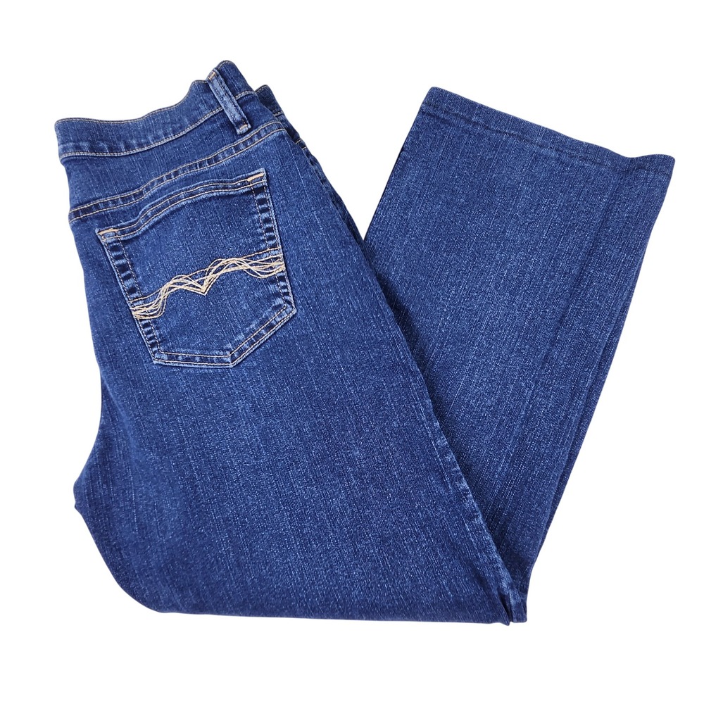 Wrangler Jeans Womens 12 Blue As Real As Straight Leg Stretch Denim Hemmed